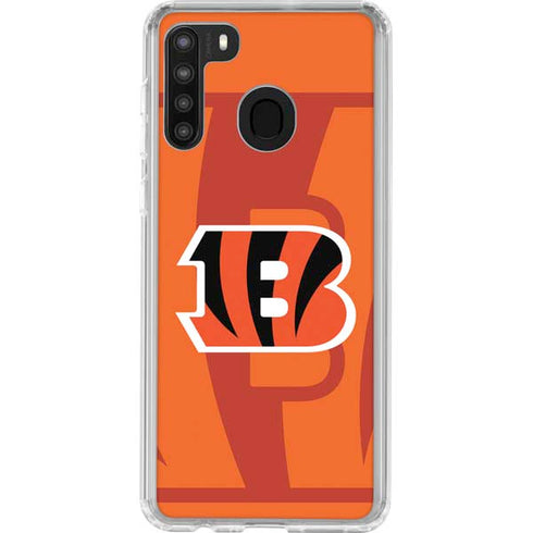 NFL Cincinnati Bengals Double Vision Galaxy A21 Clear Case