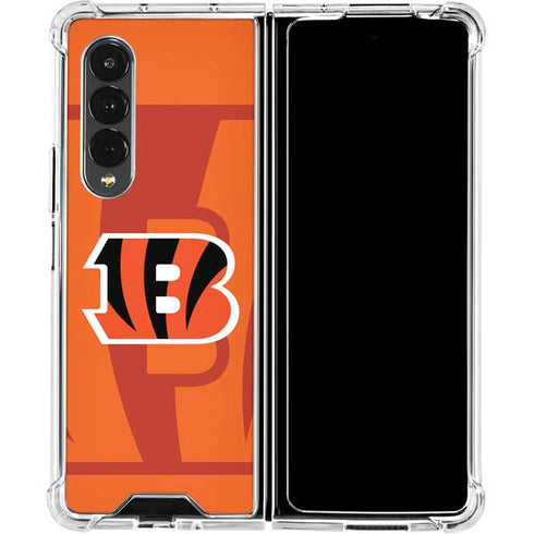 NFL Cincinnati Bengals Double Vision Galaxy Z Fold4 5G Clear Case