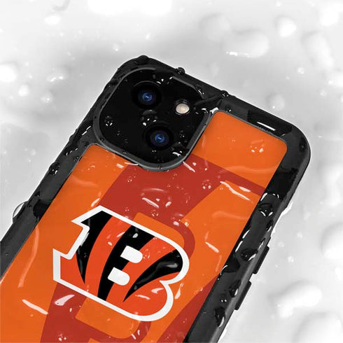 NFL Cincinnati Bengals Double Vision iPhone 13 Mini Waterproof Case