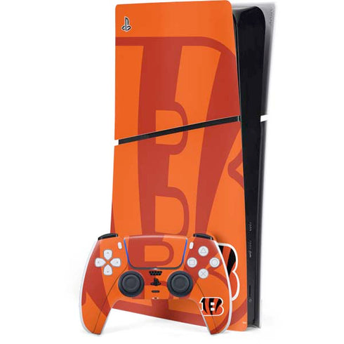 NFL Cincinnati Bengals Double Vision PS5 Slim Digital Edition Console Skin