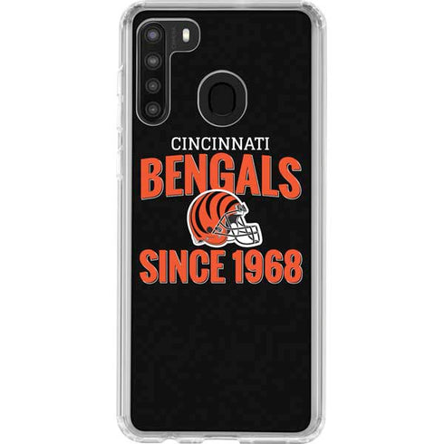 NFL Cincinnati Bengals Helmet Galaxy A21 Clear Case