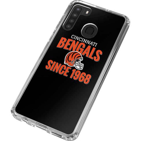 NFL Cincinnati Bengals Helmet Galaxy A21 Clear Case