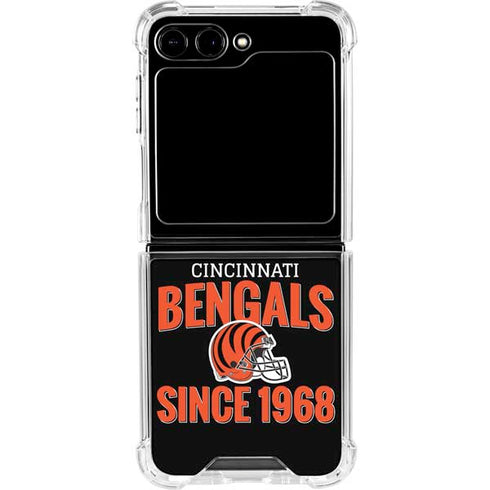 NFL Cincinnati Bengals Helmet Galaxy Z Flip5 5G Clear Case