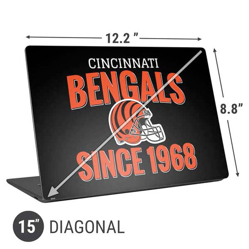 NFL Cincinnati Bengals Helmet Universal Laptop 15in (12.2 x 8.8in) Skin