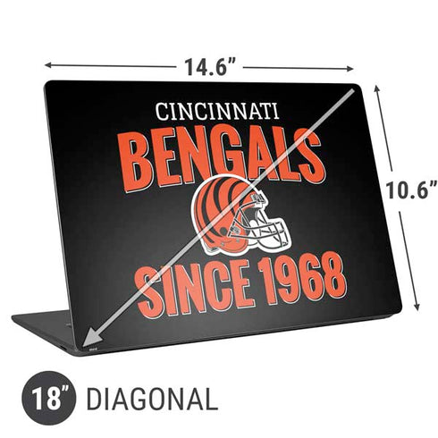 NFL Cincinnati Bengals Helmet Universal Laptop 18in (14.6 x 10.6in) Skin