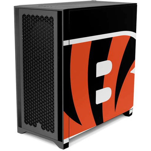NFL Cincinnati Bengals Large Logo Corsair 4000D Tempered Glass Mid-Tower ATX Case Skin