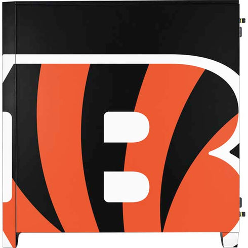 NFL Cincinnati Bengals Large Logo Corsair 4000D Tempered Glass Mid-Tower ATX Case Skin