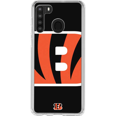 NFL Cincinnati Bengals Large Logo Galaxy A21 Clear Case