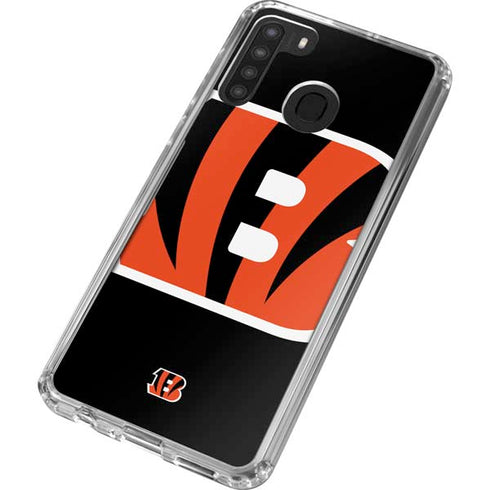 NFL Cincinnati Bengals Large Logo Galaxy A21 Clear Case