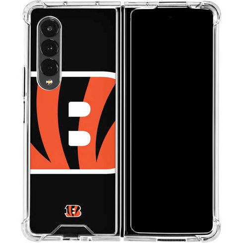 NFL Cincinnati Bengals Large Logo Galaxy Z Fold4 5G Clear Case