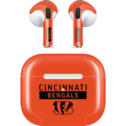 NFL Cincinnati Bengals Orange Performance Series Apple AirPods (3rd Gen 2021) Skin