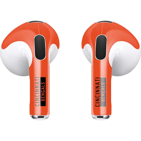 NFL Cincinnati Bengals Orange Performance Series Apple AirPods (3rd Gen 2021) Skin