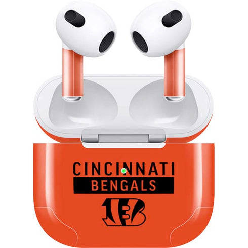 NFL Cincinnati Bengals Orange Performance Series Apple AirPods (3rd Gen 2021) Skin
