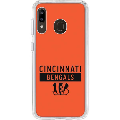 NFL Cincinnati Bengals Orange Performance Series Galaxy A20 Clear Case