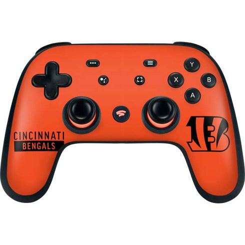 NFL Cincinnati Bengals Orange Performance Series Google Stadia Controller Skin