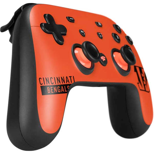 NFL Cincinnati Bengals Orange Performance Series Google Stadia Controller Skin