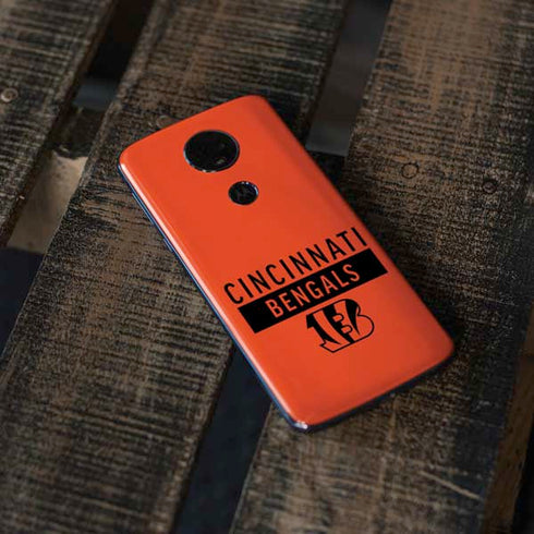 NFL Cincinnati Bengals Orange Performance Series Moto E5 Plus Skin
