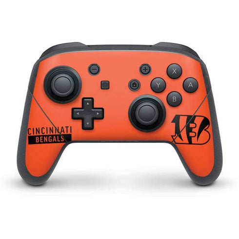 NFL Cincinnati Bengals Orange Performance Series Nintendo Switch Pro Controller Skin
