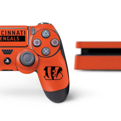 NFL Cincinnati Bengals Orange Performance Series PS4 Slim Bundle Skin