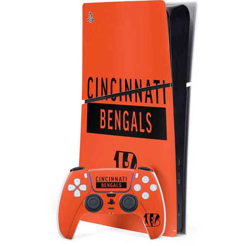 NFL Cincinnati Bengals Orange Performance Series PS5 Slim Digital Edition Bundle Skin