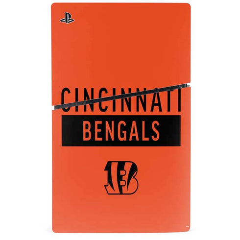 NFL Cincinnati Bengals Orange Performance Series PS5 Slim Digital Edition Console Skin