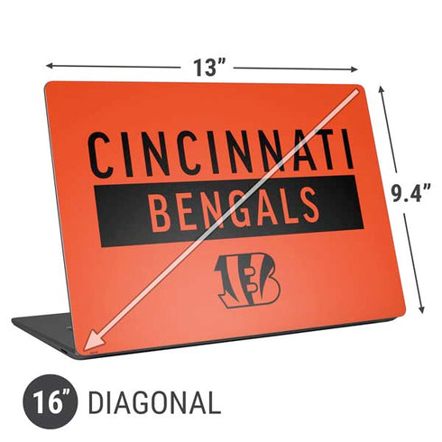 NFL Cincinnati Bengals Orange Performance Series Universal Laptop 16in (13 x 9.4in) Skin