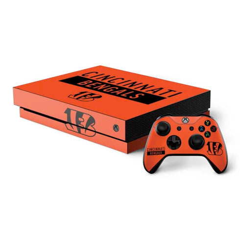 NFL Cincinnati Bengals Orange Performance Series Xbox One X Bundle Skin