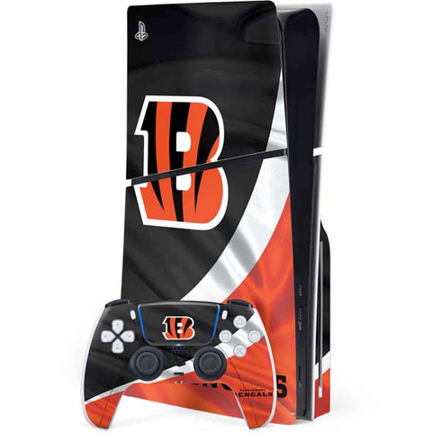 NFL Cincinnati Bengals PS5 Slim Disk Bundle Skin