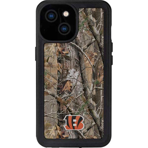 NFL Cincinnati Bengals Realtree AP Camo iPhone 15 Waterproof Case