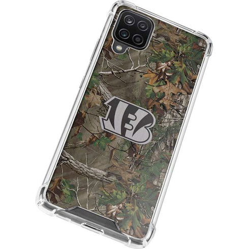 NFL Cincinnati Bengals Realtree Xtra Green Camo Galaxy A12 Clear Case