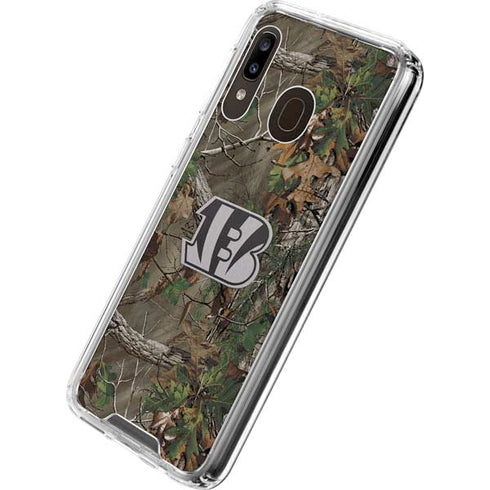 NFL Cincinnati Bengals Realtree Xtra Green Camo Galaxy A30 Clear Case