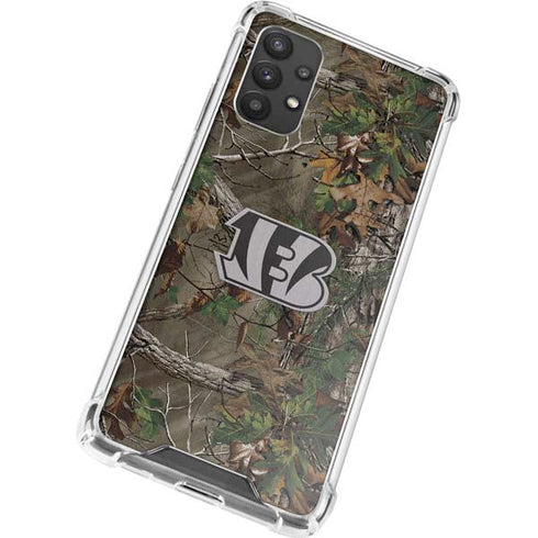 NFL Cincinnati Bengals Realtree Xtra Green Camo Galaxy A32 5G Clear Case