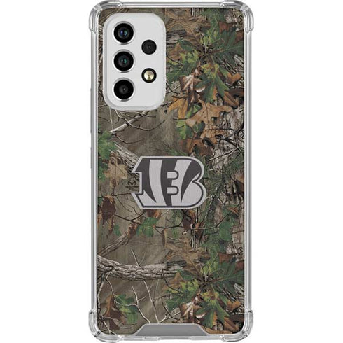 NFL Cincinnati Bengals Realtree Xtra Green Camo Galaxy A33 5G Clear Case