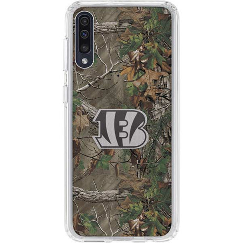 NFL Cincinnati Bengals Realtree Xtra Green Camo Galaxy A50 Clear Case