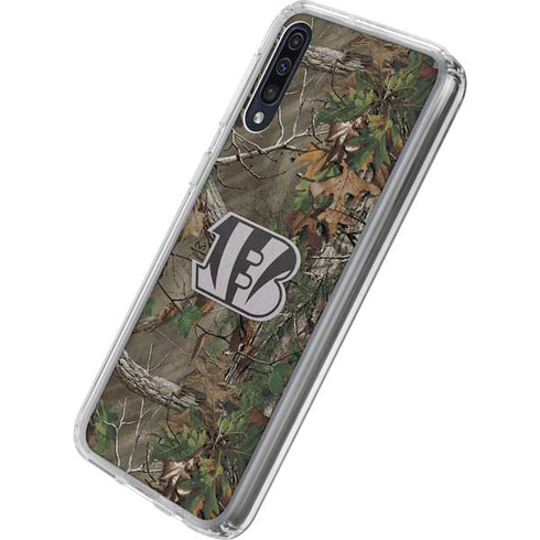 NFL Cincinnati Bengals Realtree Xtra Green Camo Galaxy A50 Clear Case