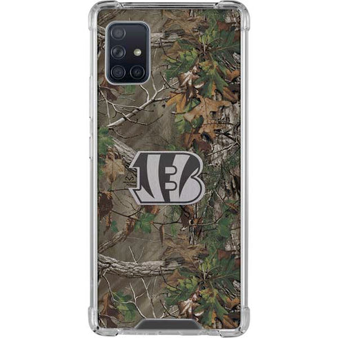 NFL Cincinnati Bengals Realtree Xtra Green Camo Galaxy A51 5G Clear Case