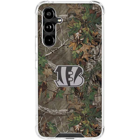 NFL Cincinnati Bengals Realtree Xtra Green Camo Galaxy A54 5G Clear Case