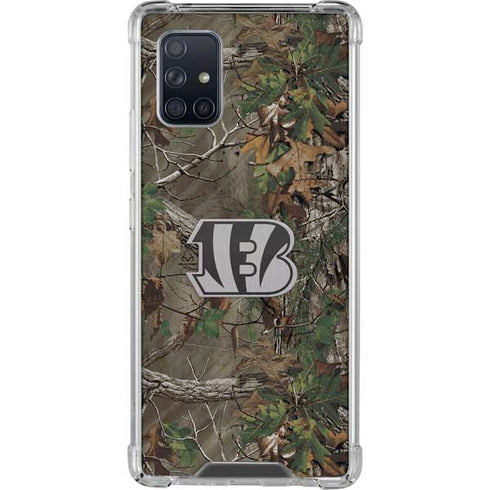 NFL Cincinnati Bengals Realtree Xtra Green Camo Galaxy A71 5G Clear Case
