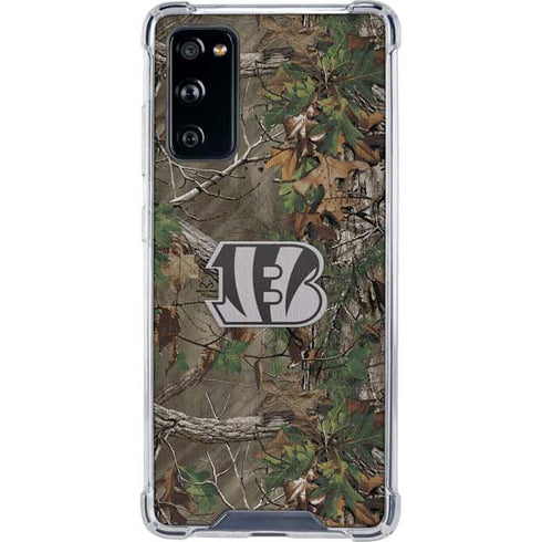 NFL Cincinnati Bengals Realtree Xtra Green Camo Galaxy S20 FE Clear Case
