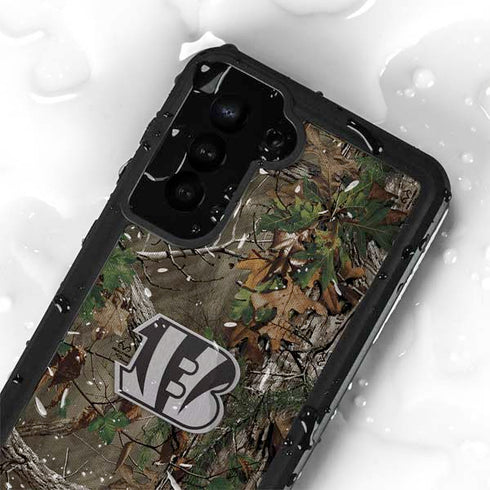 NFL Cincinnati Bengals Realtree Xtra Green Camo Galaxy S23 Plus Waterproof Case