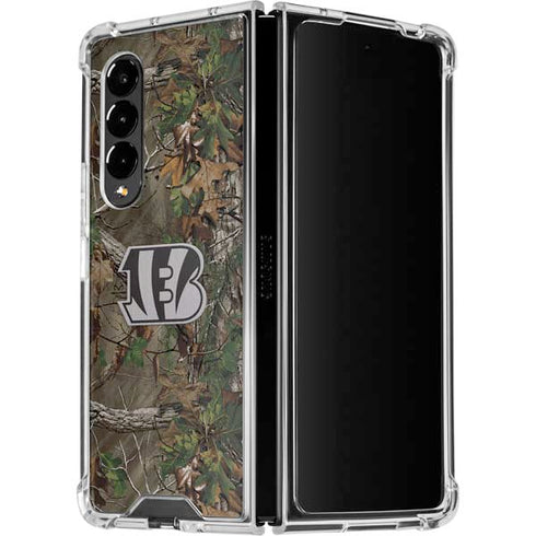 NFL Cincinnati Bengals Realtree Xtra Green Camo Galaxy Z Fold4 5G Clear Case