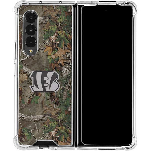 NFL Cincinnati Bengals Realtree Xtra Green Camo Galaxy Z Fold4 5G Clear Case
