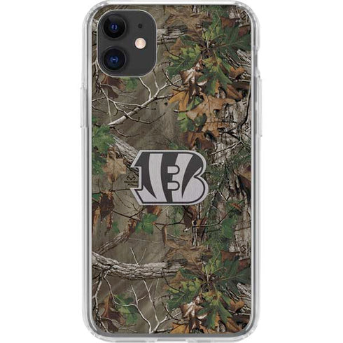 NFL Cincinnati Bengals Realtree Xtra Green Camo iPhone 11 Clear Case