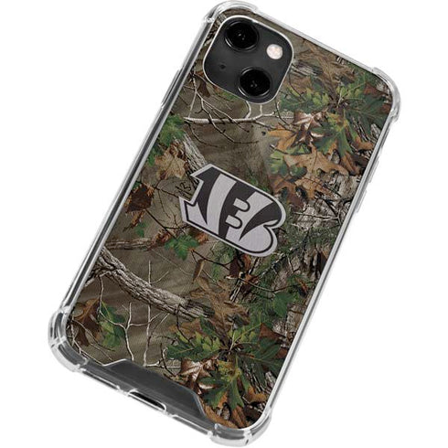 NFL Cincinnati Bengals Realtree Xtra Green Camo iPhone 13 Clear Case