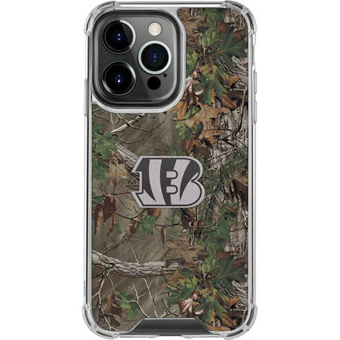 NFL Cincinnati Bengals Realtree Xtra Green Camo iPhone 13 Pro Clear Case