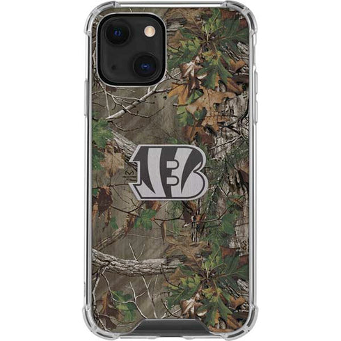 NFL Cincinnati Bengals Realtree Xtra Green Camo iPhone 14 Plus Clear Case