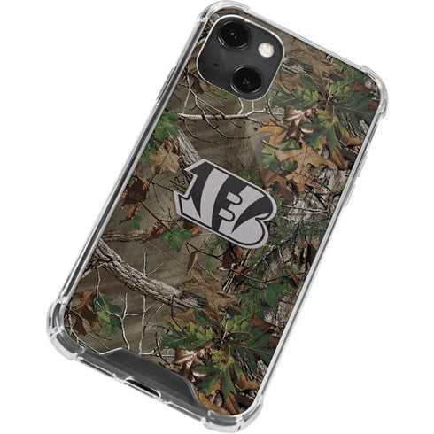 NFL Cincinnati Bengals Realtree Xtra Green Camo iPhone 14 Plus Clear Case