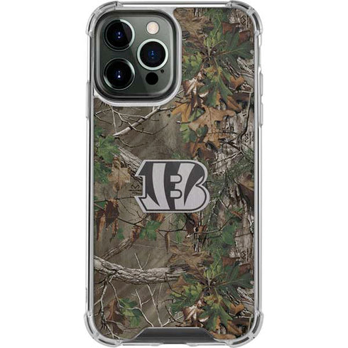 NFL Cincinnati Bengals Realtree Xtra Green Camo iPhone 15 Pro Max Clear Case