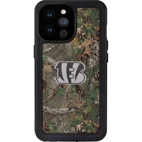 NFL Cincinnati Bengals Realtree Xtra Green Camo iPhone 14 Pro Max Waterproof Case
