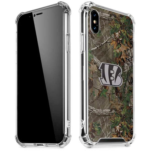 NFL Cincinnati Bengals Realtree Xtra Green Camo iPhone XS Max Clear Case
